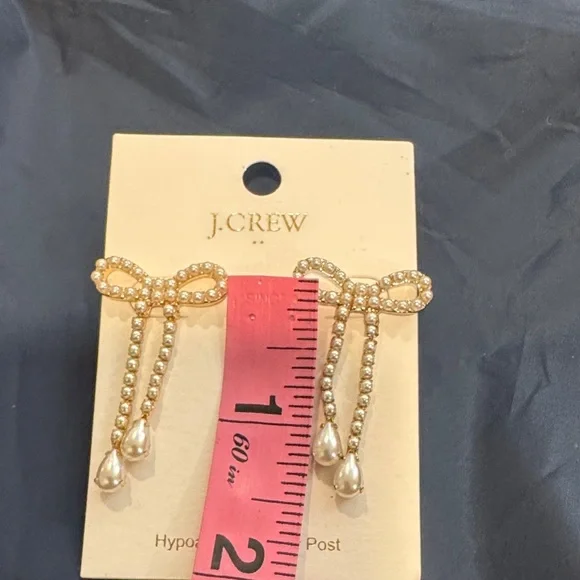 J. Crew Gold and Pearl Drop Earrings - Picture 2 of 2